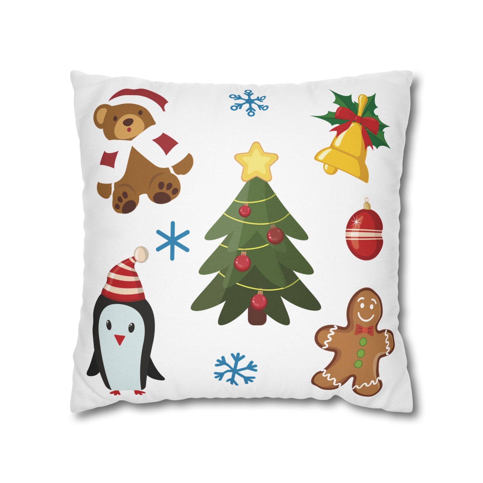 Vianočná obliečka na vankúš s vianočnými vzormi