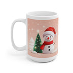 Keramický hrnček so snehuliakmi