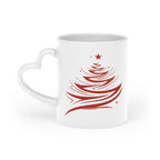 Hrnček so srdcom a motívom vianočného stromčeka