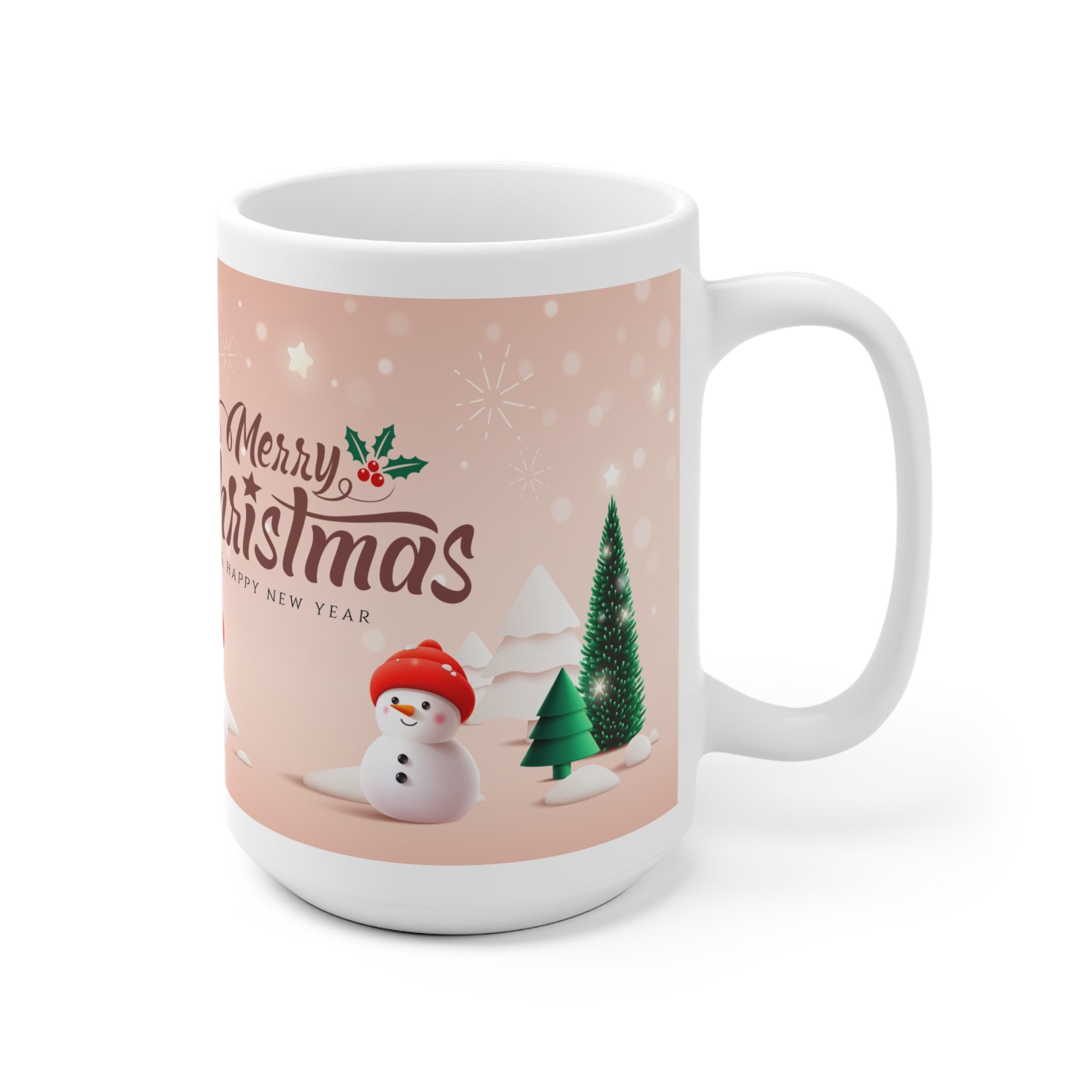 Keramický hrnček so snehuliakmi