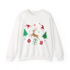 Vianočná mikina s okrúhlym výstrihom a sobíkom 