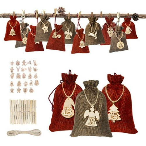 Vianočný adventný kalendár Drevená ozdoba číslo