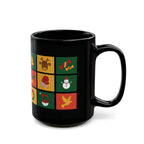 Vianočné ikony čierny hrnček