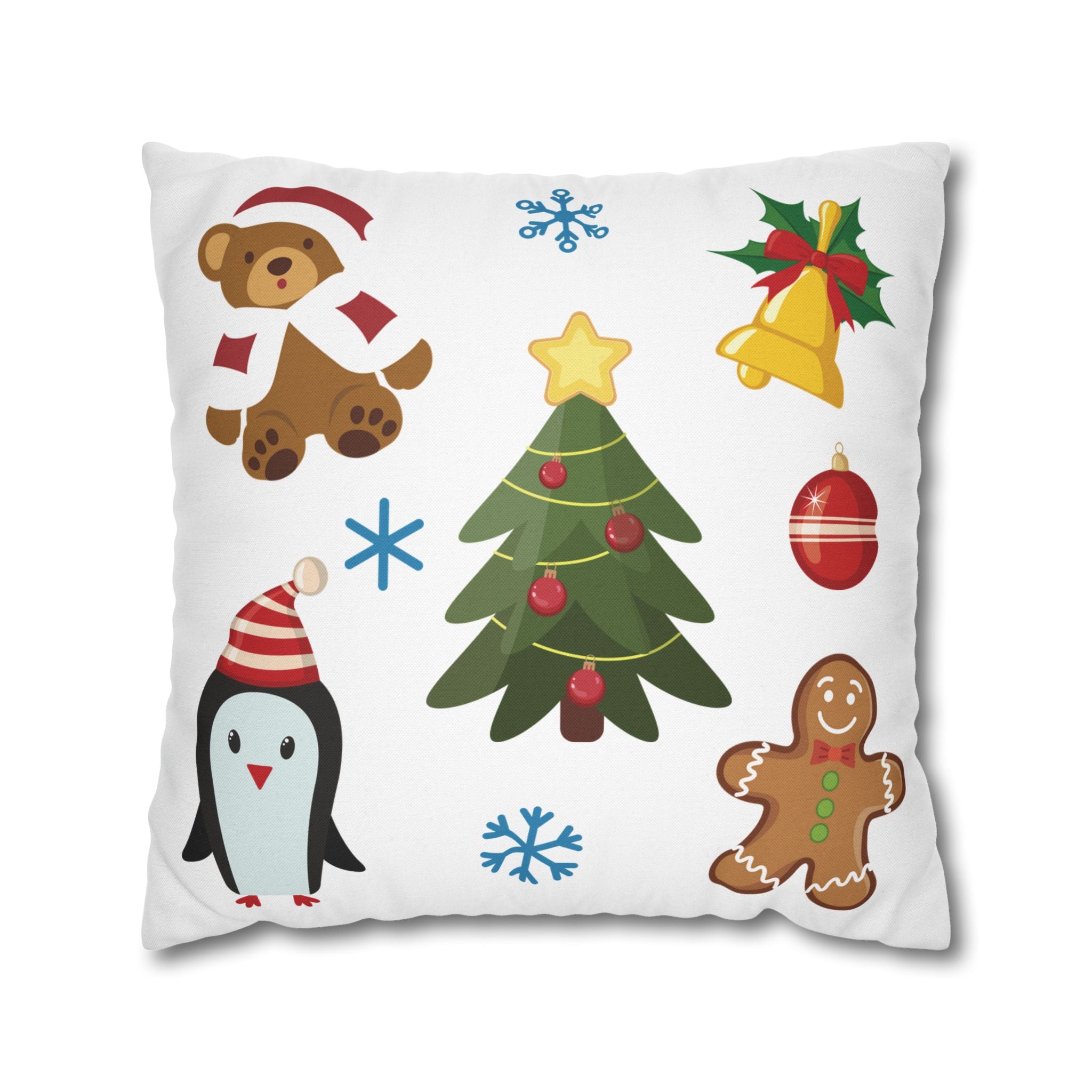Vianočná obliečka na vankúš s vianočnými vzormi
