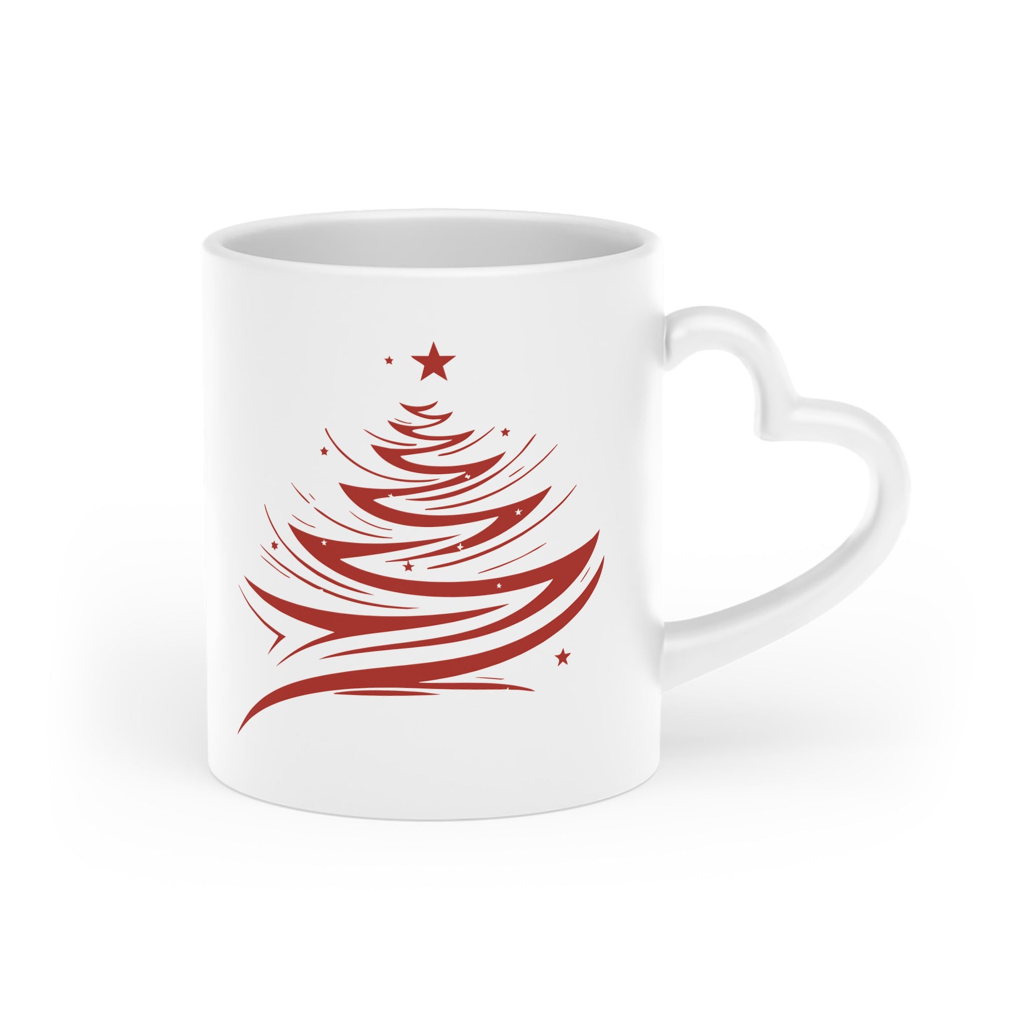 Hrnček so srdcom a motívom vianočného stromčeka