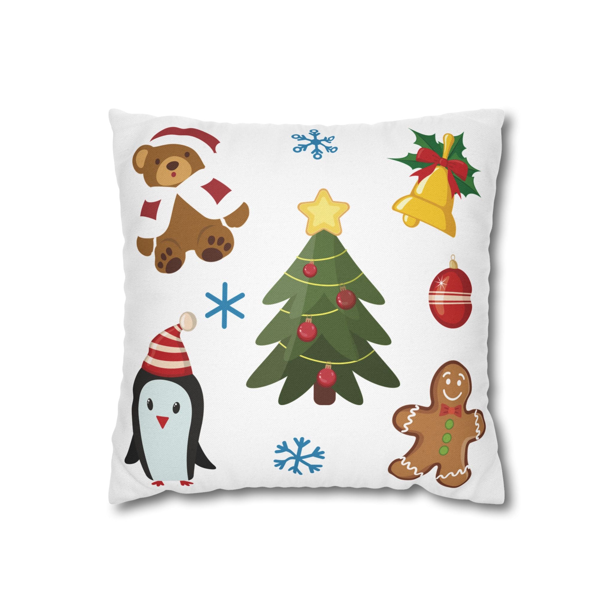 Vianočná obliečka na vankúš s vianočnými vzormi