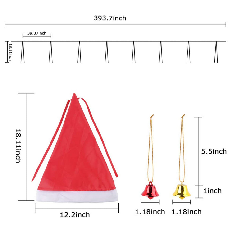 Hanging Glowing Christmas Hats String Lights