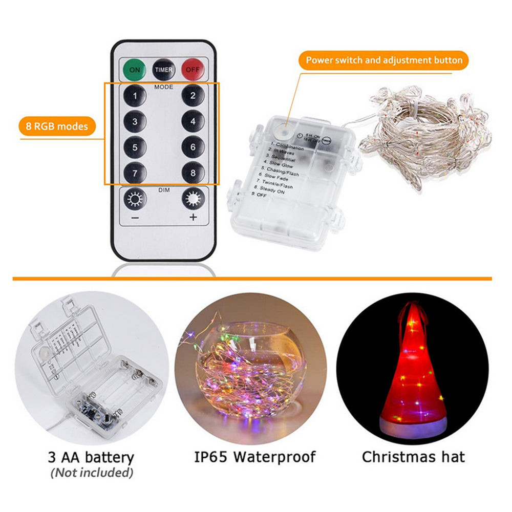 Závesné svietiace vianočné klobúky a reťazové svetielka