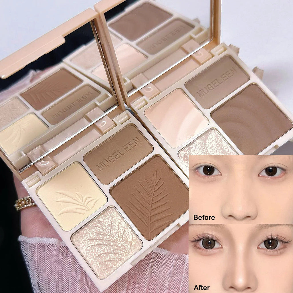 4-farebný rozjasňovač, kontúrovací 3D bronzer na tvár 