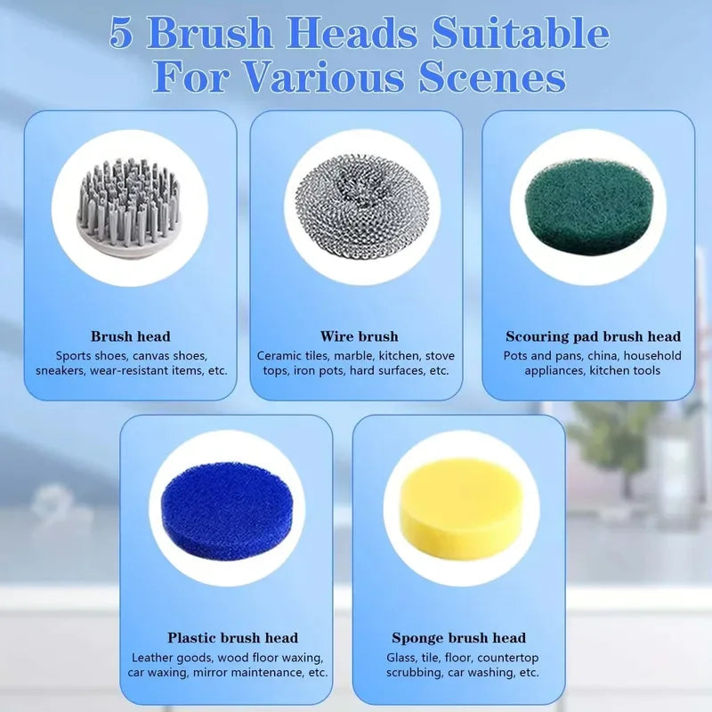 Bezdrôtová elektrická čistiaca kefa 