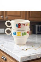 Sada 2 ručne vyrobených keramických šálok