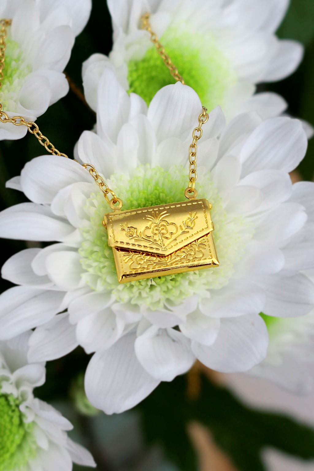 Náhrdelník 24 karátový Daisy Envelope Locket